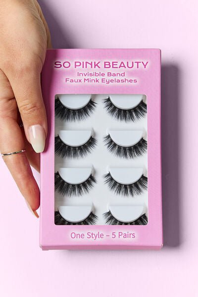 SO PINK BEAUTY Faux Mink Eyelashes 5 Pairs - Bella Blue Styles