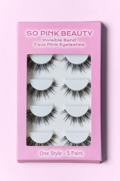 SO PINK BEAUTY Faux Mink Eyelashes 5 Pairs - Bella Blue Styles