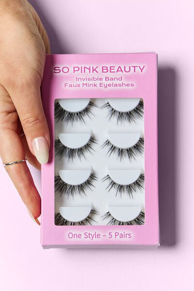 SO PINK BEAUTY Faux Mink Eyelashes 5 Pairs - Bella Blue Styles