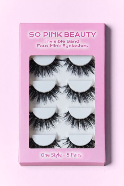 SO PINK BEAUTY Faux Mink Eyelashes 5 Pairs - Bella Blue Styles