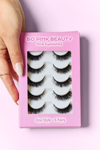 SO PINK BEAUTY Mink Eyelashes 5 Pairs - Bella Blue Styles