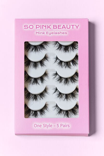 SO PINK BEAUTY Mink Eyelashes 5 Pairs - Bella Blue Styles