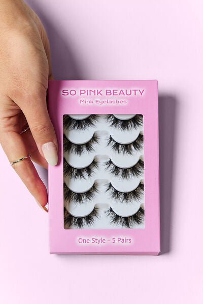 SO PINK BEAUTY Mink Eyelashes 5 Pairs - Bella Blue Styles