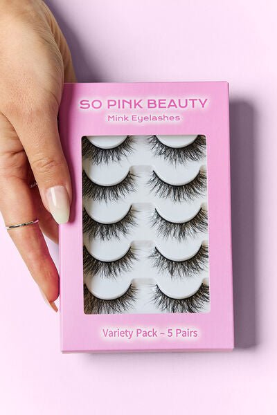 SO PINK BEAUTY Mink Eyelashes 5 Pairs - Bella Blue Styles