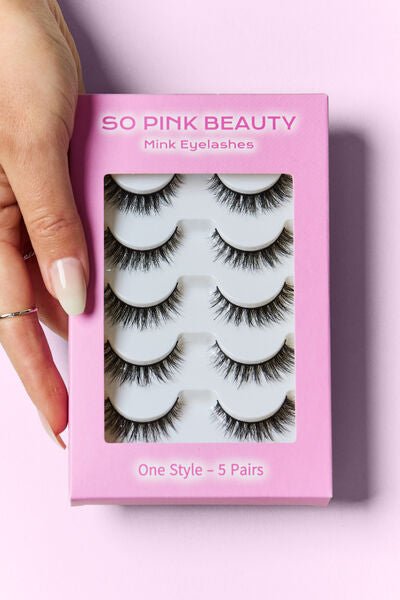 SO PINK BEAUTY Mink Eyelashes 5 Pairs - Bella Blue Styles