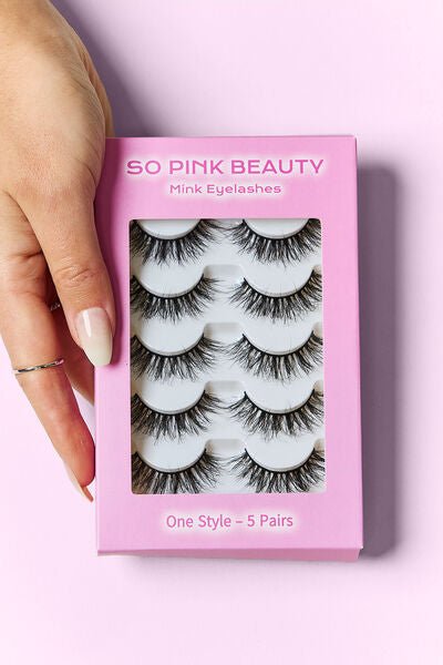 SO PINK BEAUTY Mink Eyelashes 5 Pairs - Bella Blue Styles