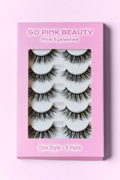 SO PINK BEAUTY Mink Eyelashes 5 Pairs - Bella Blue Styles