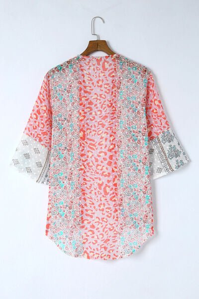 Swiss Dot Printed Open Front Cover Up - Bella Blue Styles