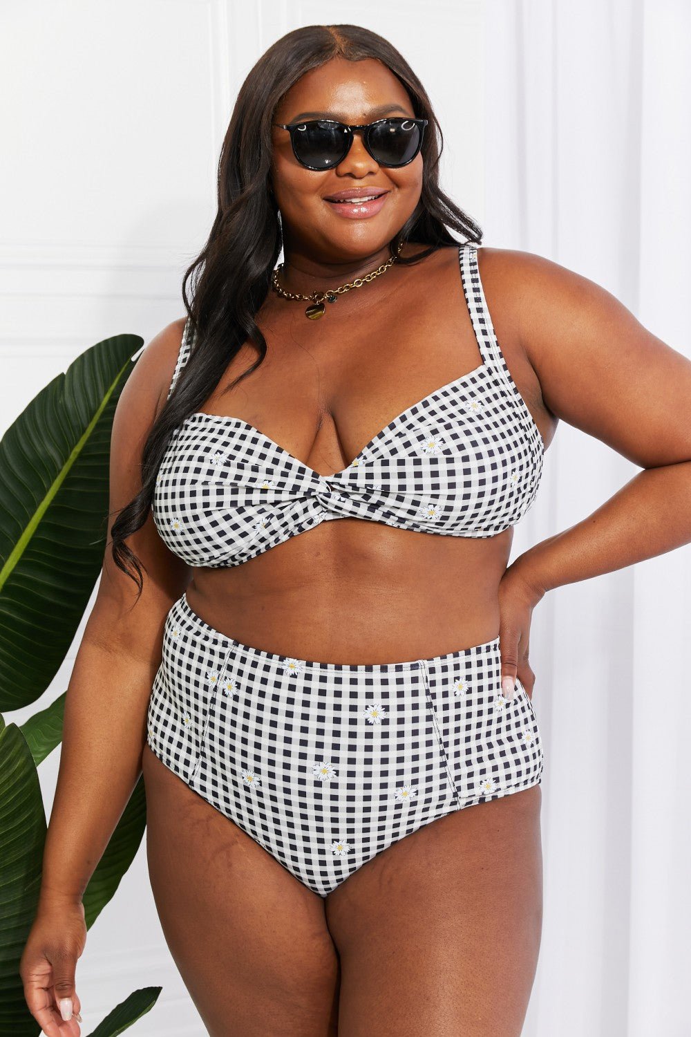 Take A Dip Twist High-Rise Bikini in Black - Bella Blue Styles