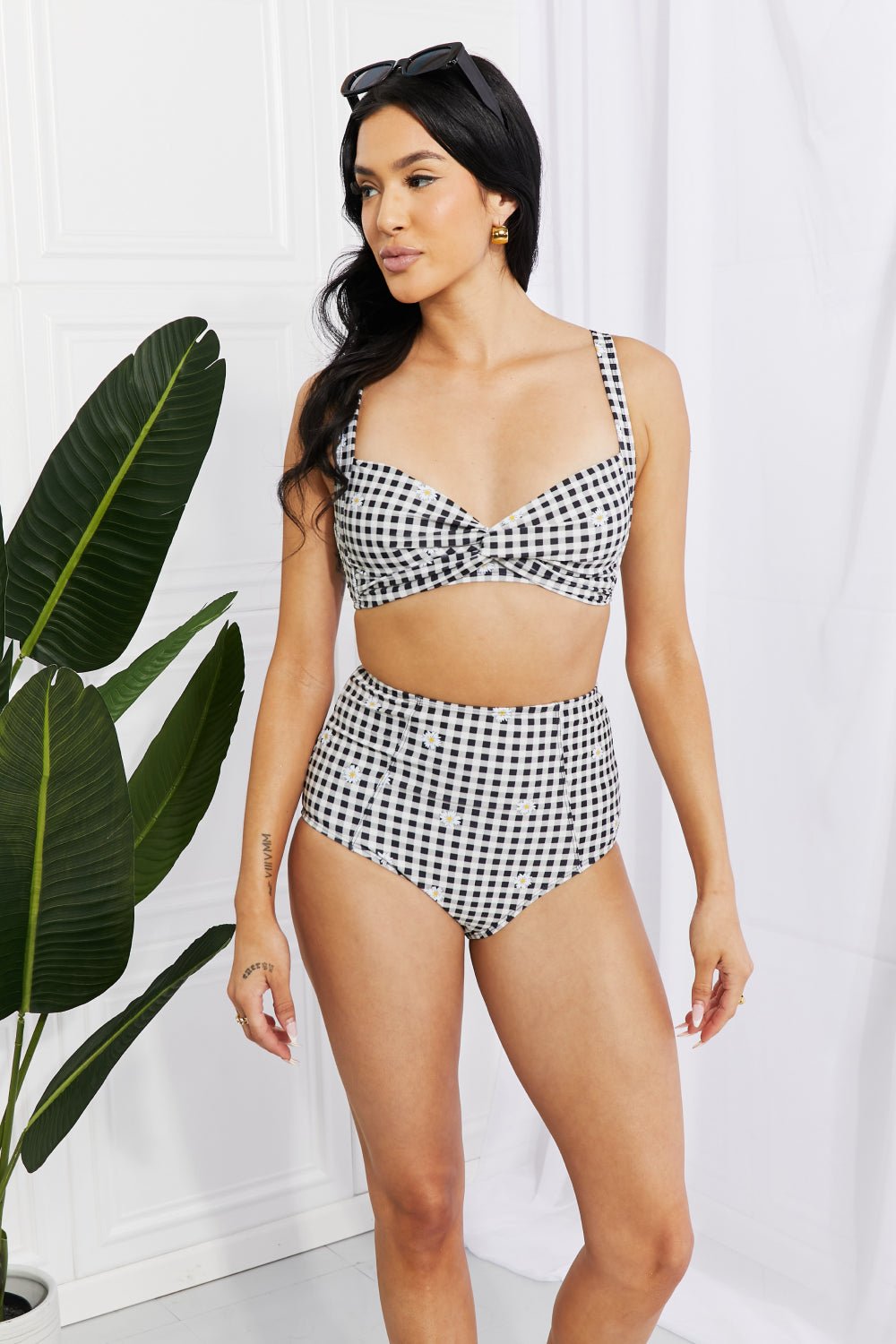 Take A Dip Twist High-Rise Bikini in Black - Bella Blue Styles