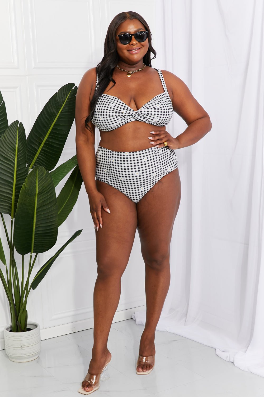 Take A Dip Twist High-Rise Bikini in Black - Bella Blue Styles