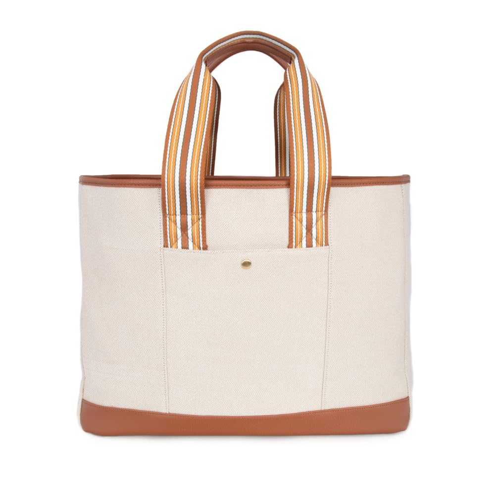 The Capri Everyday Stripe Tote (Brown Striped) - Bella Blue Styles