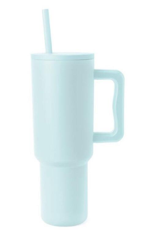 The Tucci Stainless Steel Tumbler with Matching Straw - Bella Blue Styles