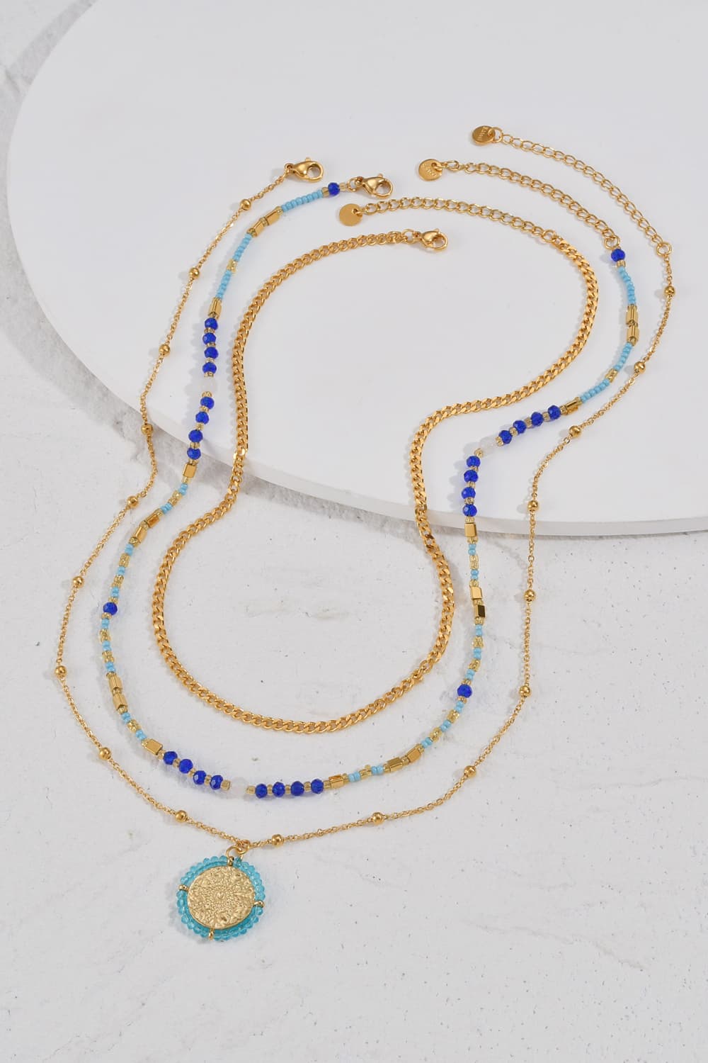 Three-Piece Beaded Necklace Set - Bella Blue Styles