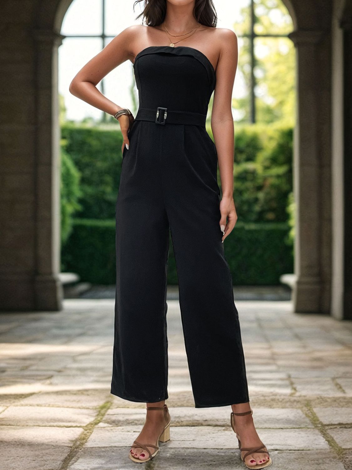 Tube Jumpsuit with Pockets - Bella Blue Styles