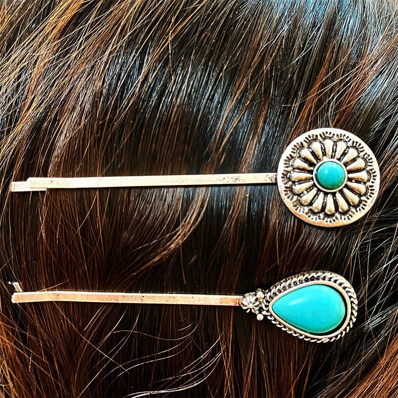 Turquoise Alloy Hairpin - Bella Blue Styles