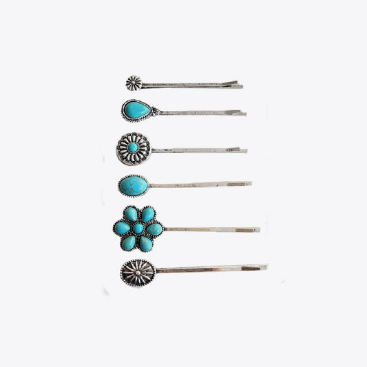 Turquoise Alloy Hairpin - Bella Blue Styles