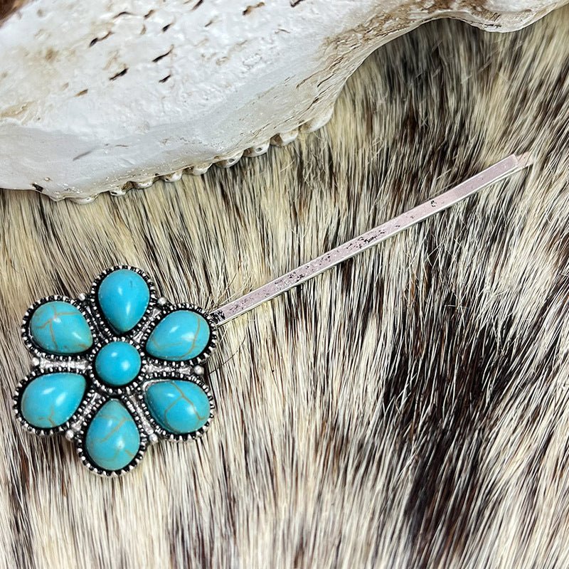 Turquoise Alloy Hairpin - Bella Blue Styles