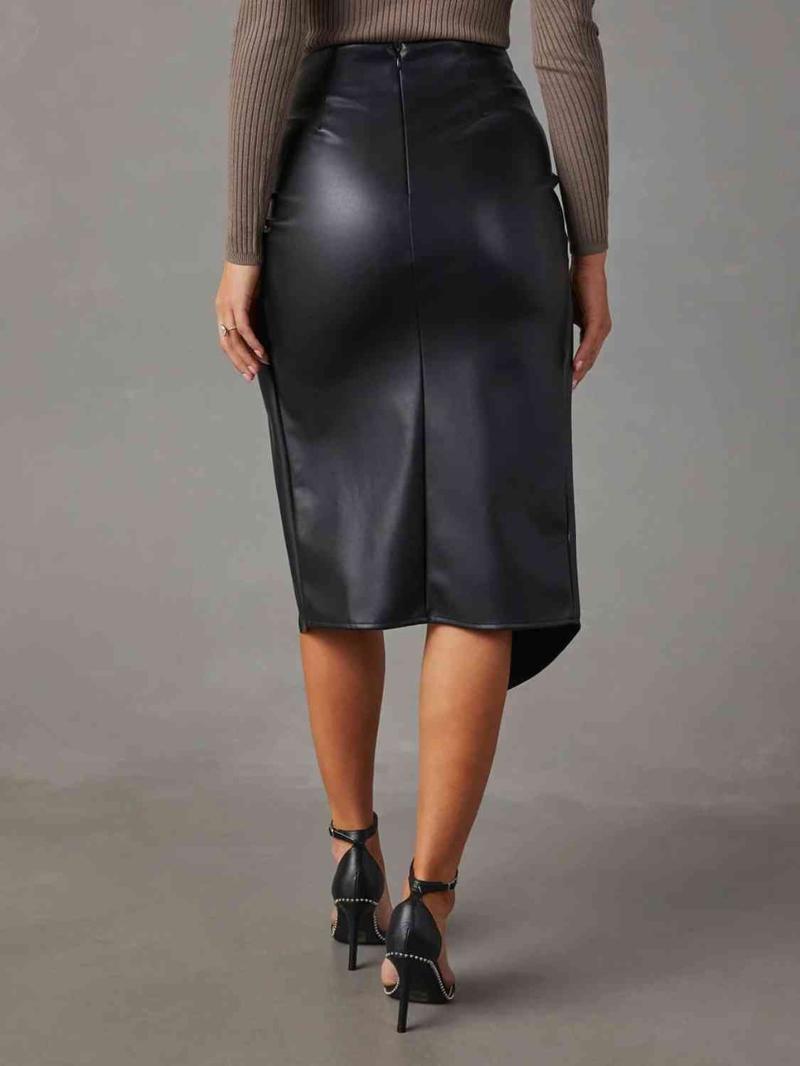 Twist Detail High Waist Skirt - Bella Blue Styles