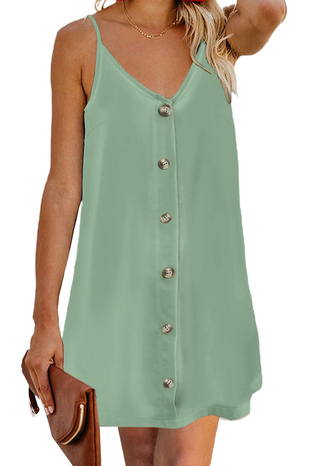 V-Neck Mini Cami Dress - Bella Blue Styles