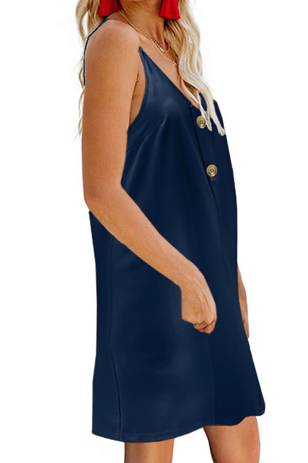 V-Neck Mini Cami Dress - Bella Blue Styles