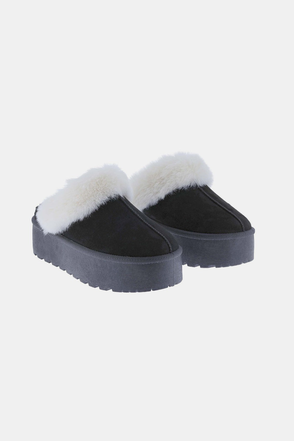 Weeboo Thick Bottom Fur Trim Snow Slippers - Bella Blue Styles