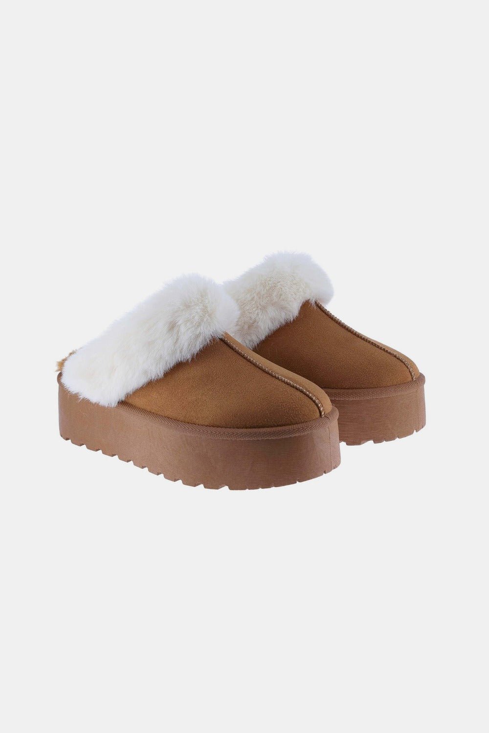 Weeboo Thick Bottom Fur Trim Snow Slippers - Bella Blue Styles