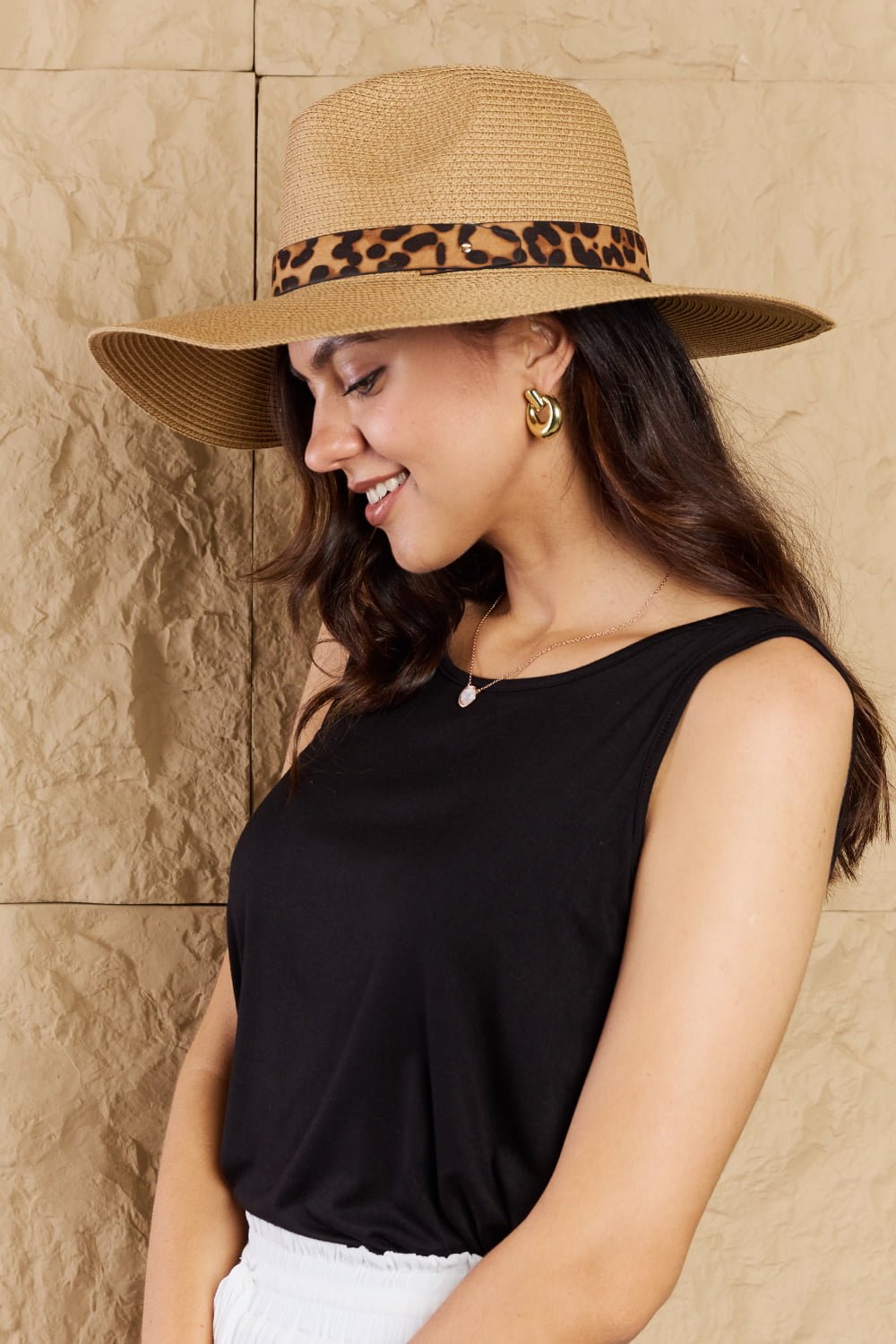 Wild One Leopard Ribbon Straw Hat - Bella Blue Styles