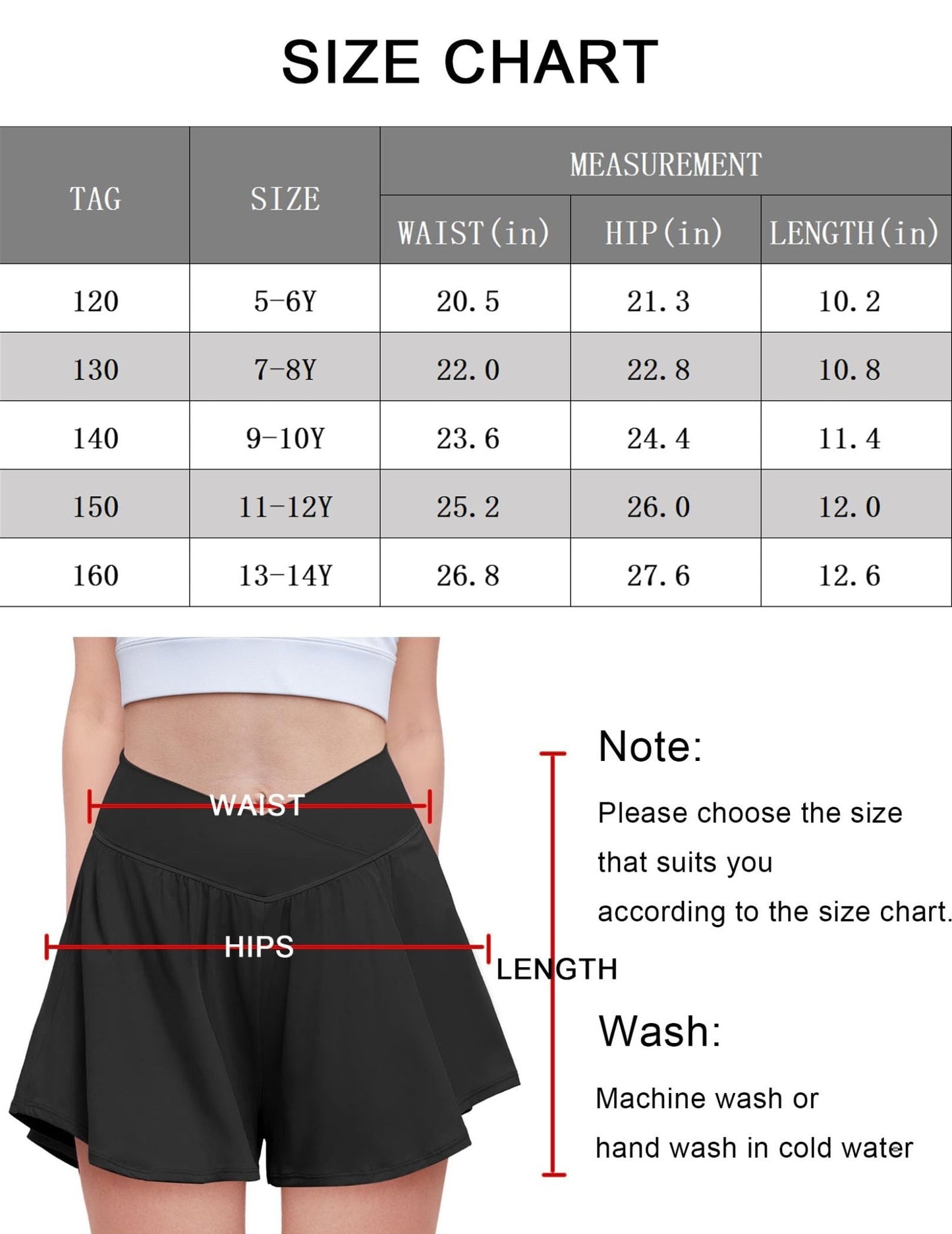 Zaclotre Girls Flowy Shorts with Spandex Liner V Crossover 2 in 1 Athletic Running Shorts with Pockets Kids Butterfly Skorts Black - Bella Blue Styles