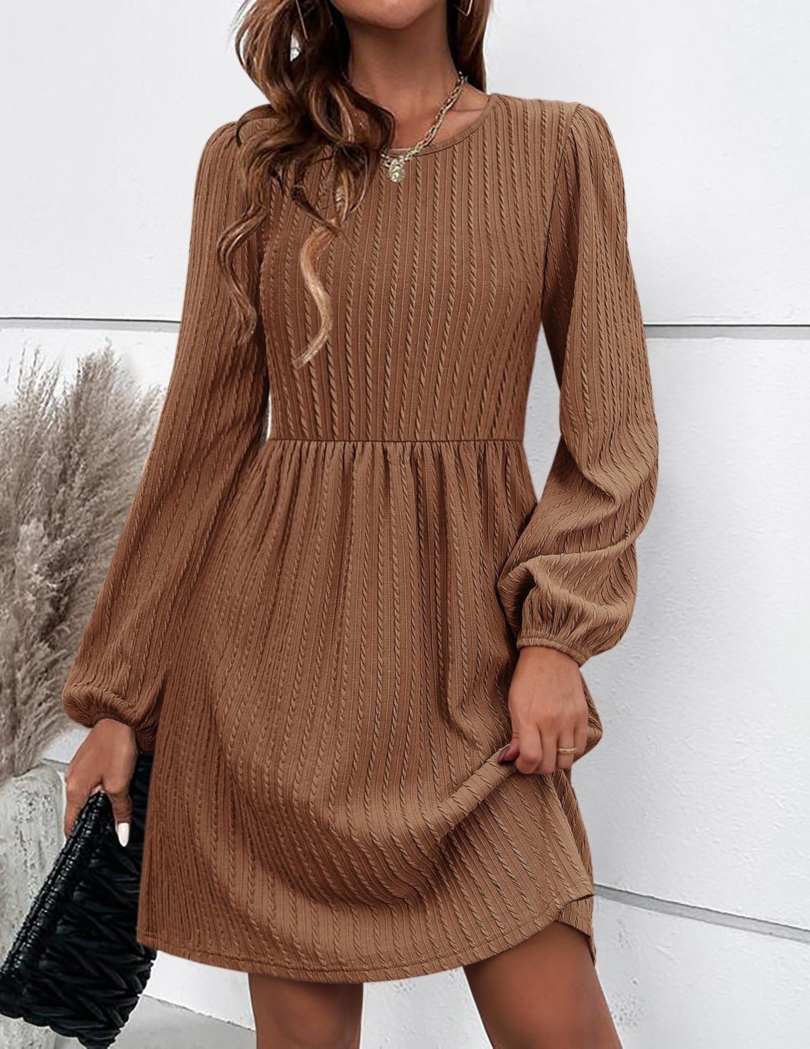 Oversized Sweater - discount Boho Dress with Pockets Desert Tan - Soft Comfy Long Sleeves