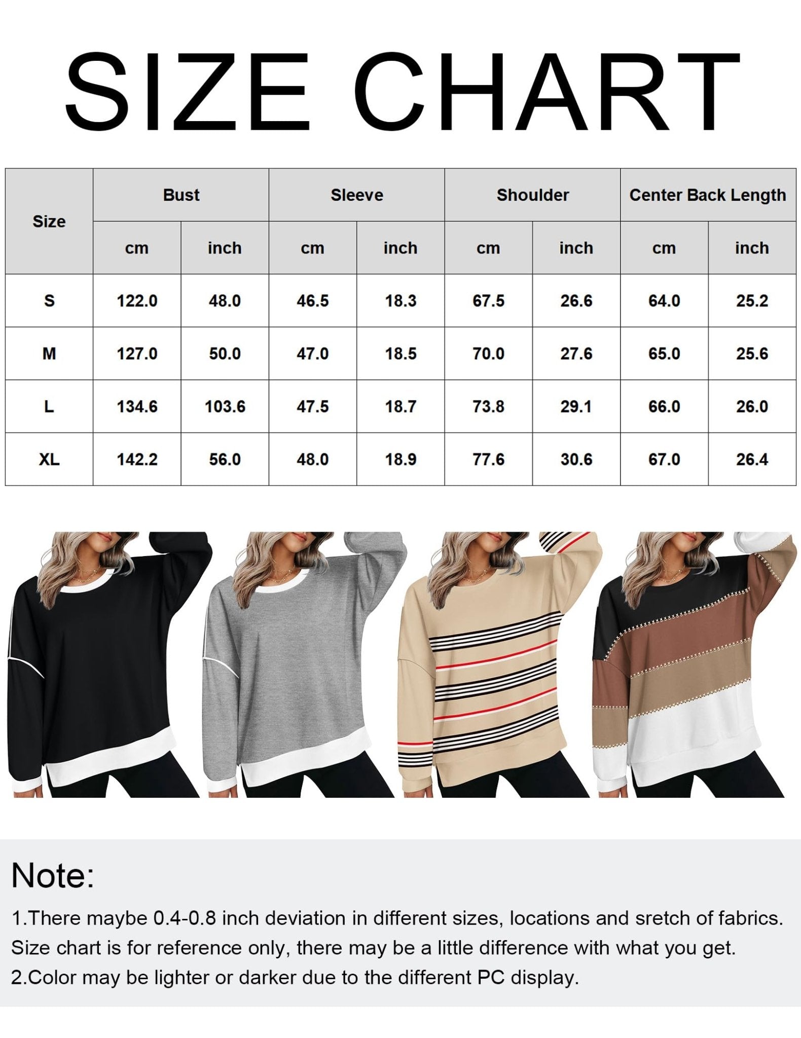 Zeagoo Women's Striped Pullover Sweatshirts Cute Lightweight Y2K Fall Outfits 2024 Hoodies Long Sleeve Shirts Loose Casual Pullover Tops Small - Bella Blue Styles