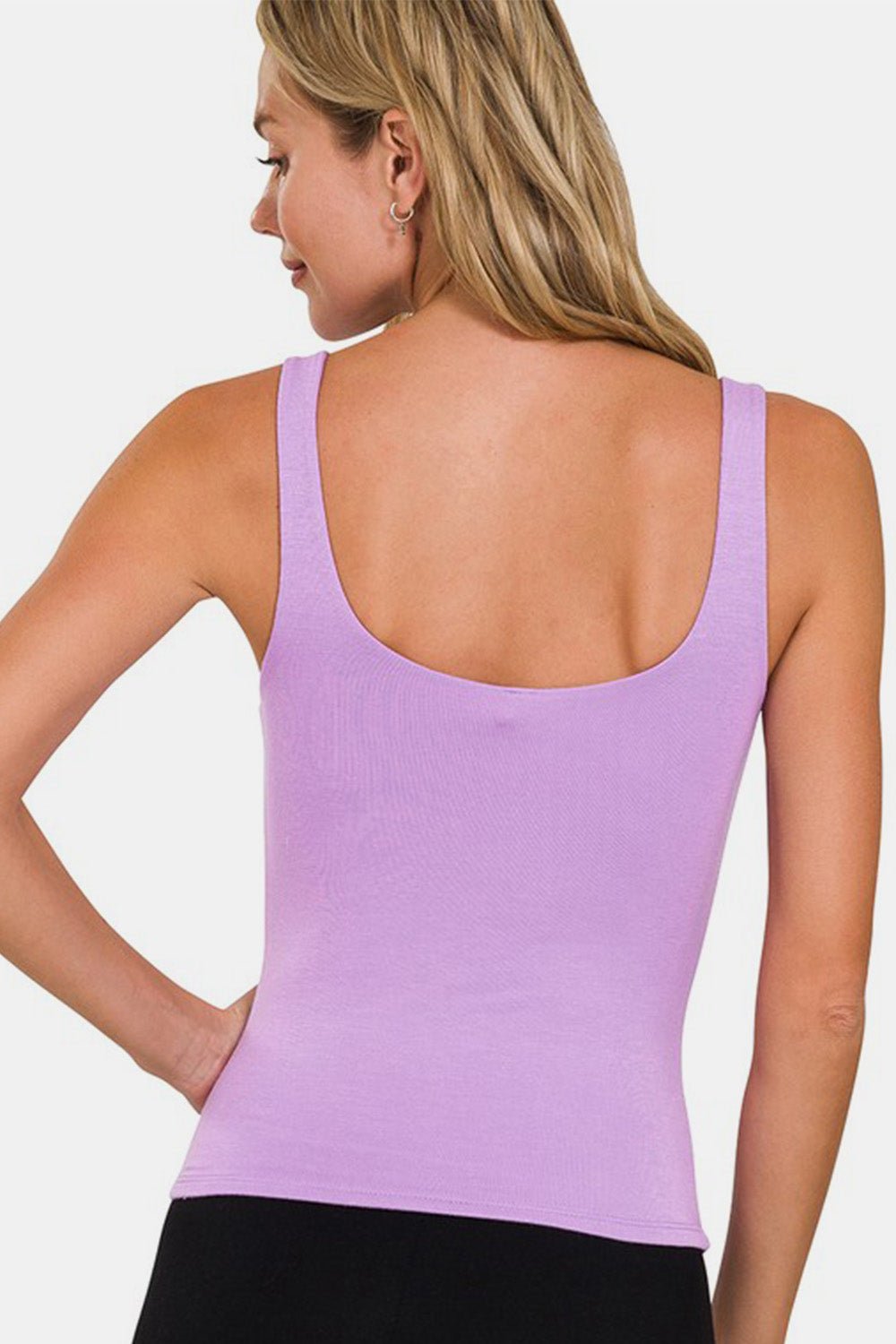 Zenana V-Neck Slim Tank Lavender - Bella Blue Styles